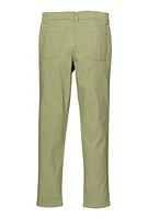Girls Twill Distressed Pants, Green, Size 12