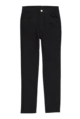 Girls Solid Pants, Black, Size 12