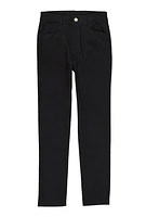 Girls Solid Pants, Black, Size 12