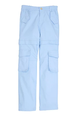 Girls Twill Straight Leg Utility Pants, 10