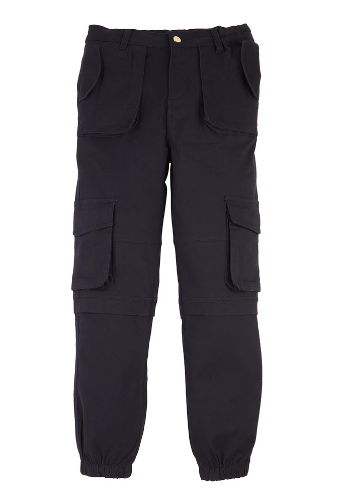 Girls Flap Pocket Cargo Sweatpants,