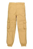 Girls Flap Pocket Cargo Sweatpants, Khaki, Size 10