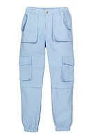 Girls Flap Pocket Cargo Sweatpants, Blue, Size 10