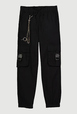 Girls Chain Detail Cargo Joggers,