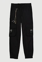 Girls Chain Detail Cargo Joggers,
