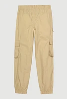 Girls Chain Detail Cargo Joggers, Khaki, Size 14-16