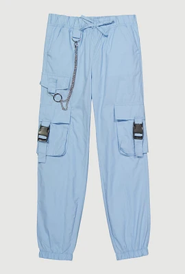 Girls Chain Detail Cargo Joggers,