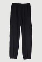 Girls Crepe Knit Cargo Joggers,