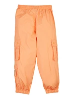 Girls Nylon Cargo Jogger Pants, Orange, Size 14-16