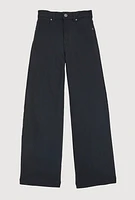 Girls Hyperstretch Wide Leg Pants, Black, Size 7-8