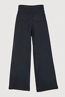 Girls Hyperstretch Wide Leg Pants, Black, Size 7-8