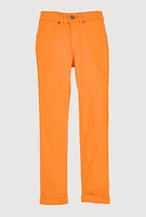 Girls Hyperstretch Slim Leg Pants, Orange,