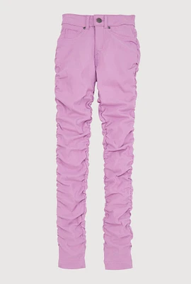 Girls Hyperstretch Stacked Pants, Pink, Size 7-8