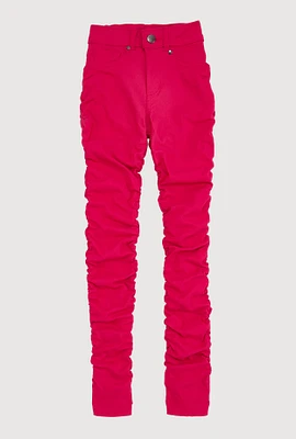 Girls Hyperstretch Stacked Pants, Pink, Size 16