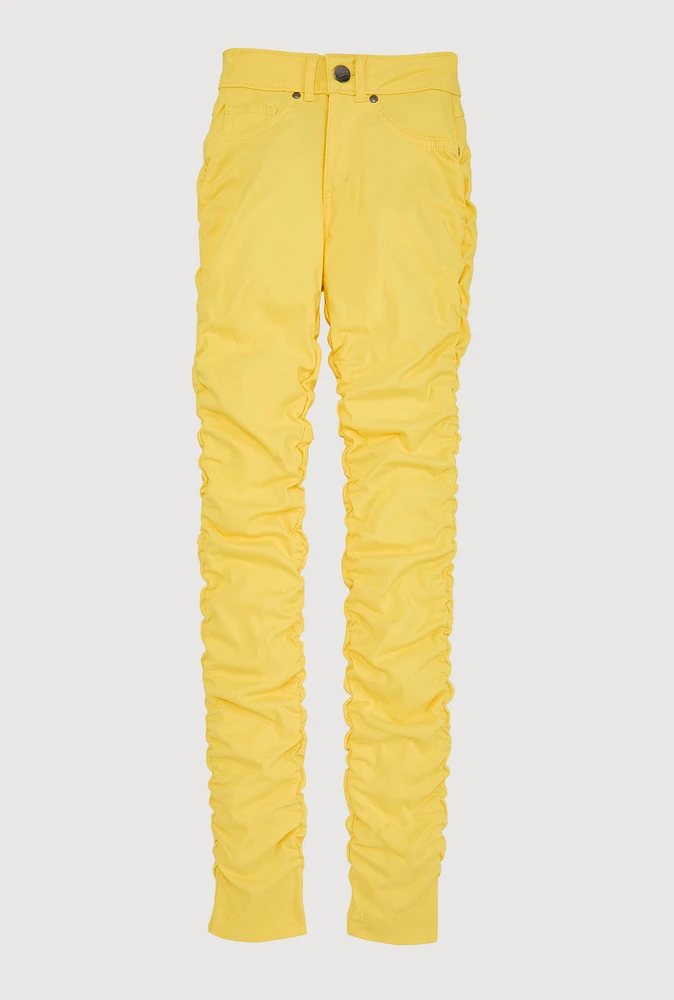 Girls Hyperstretch Stacked Pants, Yellow, Size 16