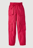 Girls Hyperstretch Cargo Joggers, Pink,