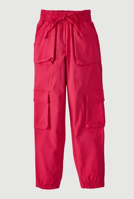 Girls Hyperstretch Cargo Joggers, Pink,