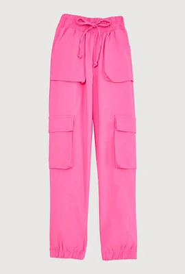 Girls Hyperstretch Cargo Joggers, Pink,