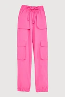 Girls Hyperstretch Cargo Joggers, Pink,