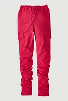 Girls Hyperstretch Stacked Cargo Pants, Pink, Size 16
