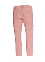 Girls Twill Skinny Cargo Pants, Pink, Size 10
