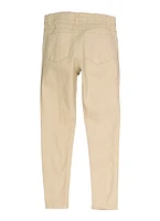 Girls Distressed Twill Skinny Pants, Khaki, Size 16