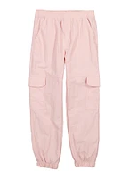 Girls Nylon Parachute Pants, Pink, Size 10-12