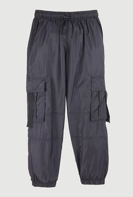 Girls Nylon Parachute Cargo Pants,