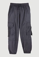 Girls Nylon Parachute Cargo Pants,