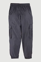 Girls Nylon Parachute Cargo Pants,