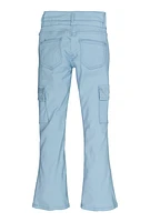 Girls Hyperstretch Rhinestone Cargo Flare Pants, Blue, Size 12