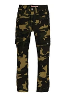 Girls Camo Hyperstretch Cargo Joggers, Green, Size 7