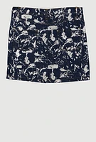 Girls Foil Screen Printed Denim Skirt, Blue,
