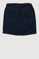 Girls Teddy Bear Graphic Denim Skirt, Blue, Size 7-8