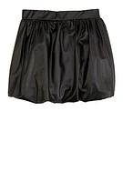 Girls Faux Leather Bubble Skirt, Black, Size 12