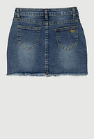 Girls Denim Cargo Skirt, Blue, Size 14