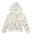 Little Girls Bluey Zip Front Hoodie, Multi, Size 5