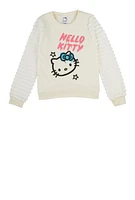 Girls Hello Kitty Crew Neck Sweatshirt, White, Size 8