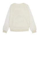 Girls Hello Kitty Crew Neck Sweatshirt, White, Size 10
