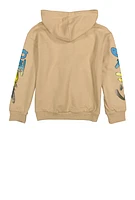 Girls Follow Your Dreams Graphic Pullover Hoodie, Beige, Size 7-8