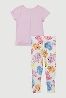 Little Girls Bluey Graphic Tee and Leggings, Purple, Size 6X
