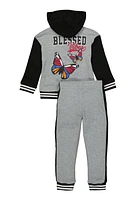 Little Girls Blessed Vibes Sweatshirt and Sweatpants, 6X