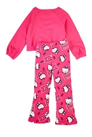 Little Girls Hello Kitty Sweatshirt and Sweatpants, Pink, Size 5