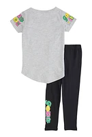 Little Girls Good Vibes Only Graphic Top and Leggings,