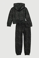 Little Girls Limited Edition One Of A Kind Hoodie and Sweatpants, Black, Size 5-6