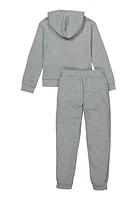 Girls Love Zip Front Sweatshirt and Sweatpants, Grey, Size 10-12
