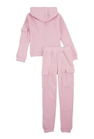 Girls Love Hoodie and Cargo Joggers, Pink, Size 7-8