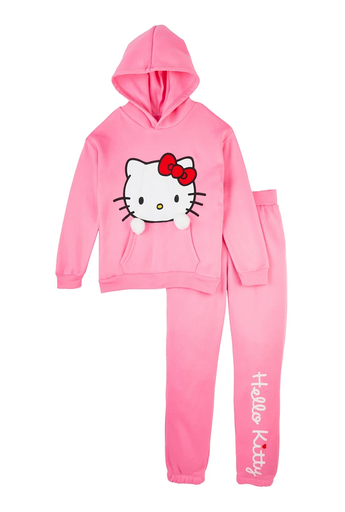 Girls Hello Kitty Hoodie and Sweatpants, Pink,