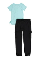 Girls Girl Squad Tee and Cargo Sweatpants, Blue, Size 14-16