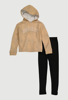 Girls Royalty Hoodie and Seamless Leggings, Multi, Size 7-8